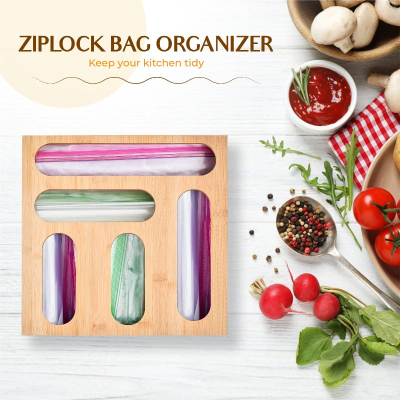 HappyHome Ziplock Bag Organizer for Kitchen Drawer Storage - Fits