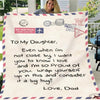 Flannel Throw Blanket To My Daughter Or Son Letter Printed Quilts Dad Mom For Daughter's Air Mail Blanket Encourage And Love